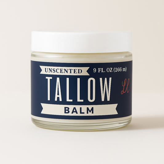 Unscented Tallow Balm | Natural l Beef Tallow Vitamin E, Jojoba Moisturizer for Face & Body |Clean, Preservative-Free Skincare by Lady May